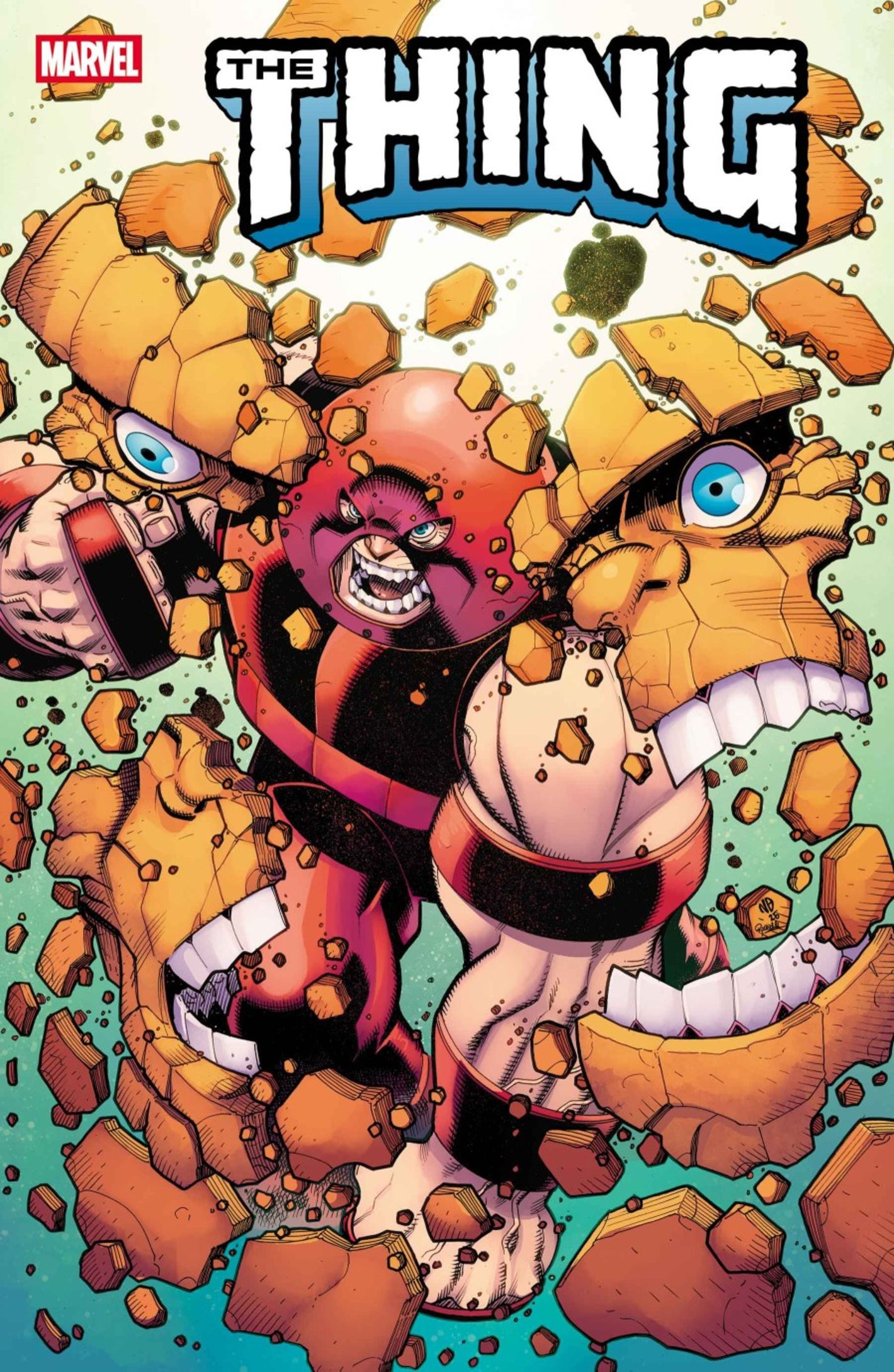 Cover "The Thing"#4 - Juggernaut che rompe attraverso "The Thing"