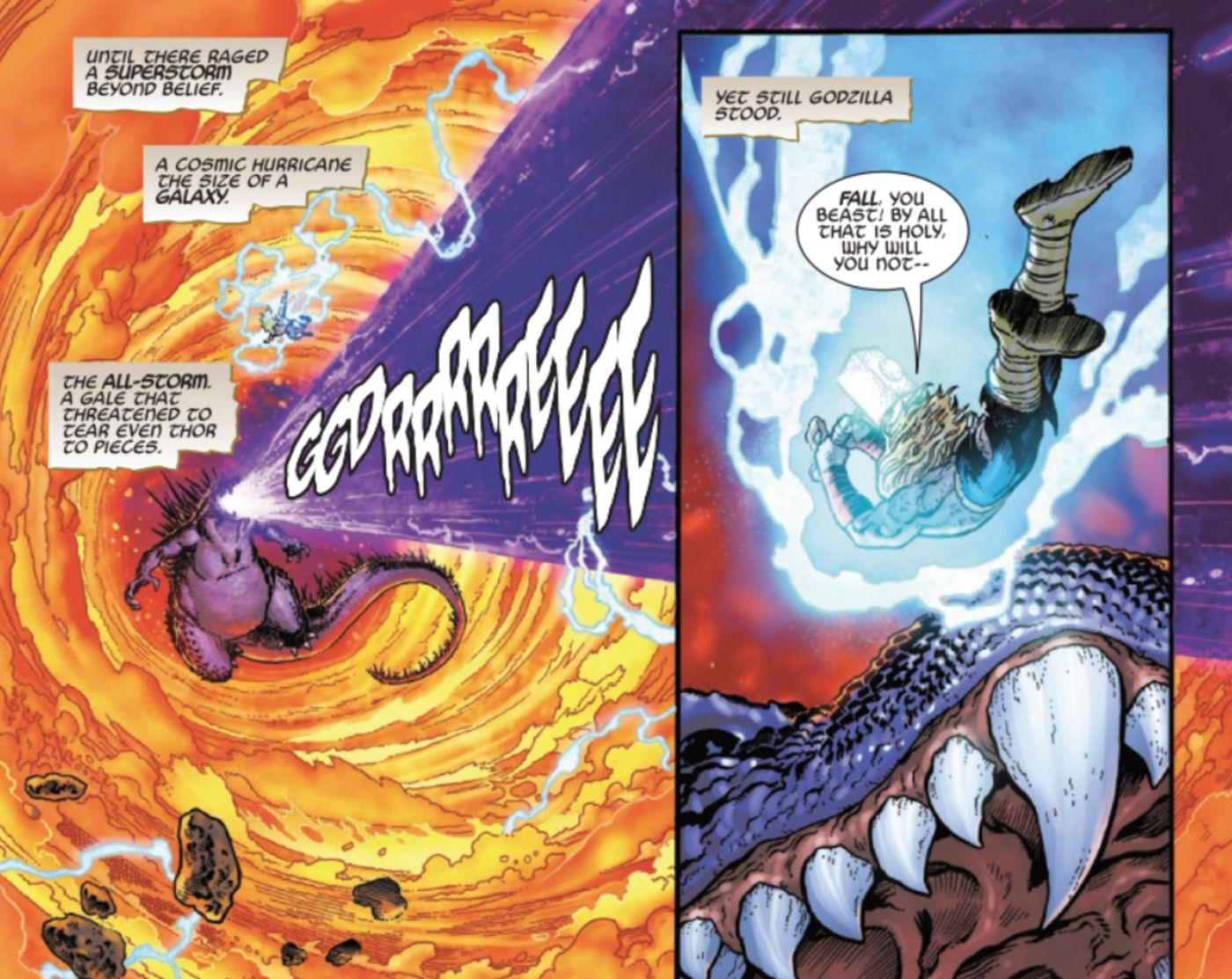 thor-vs-godzilla-the-god-butcher-3 Godzilla estreia sua forma mais poderosa da história, que faz o rei Ghidorah parecer um inseto