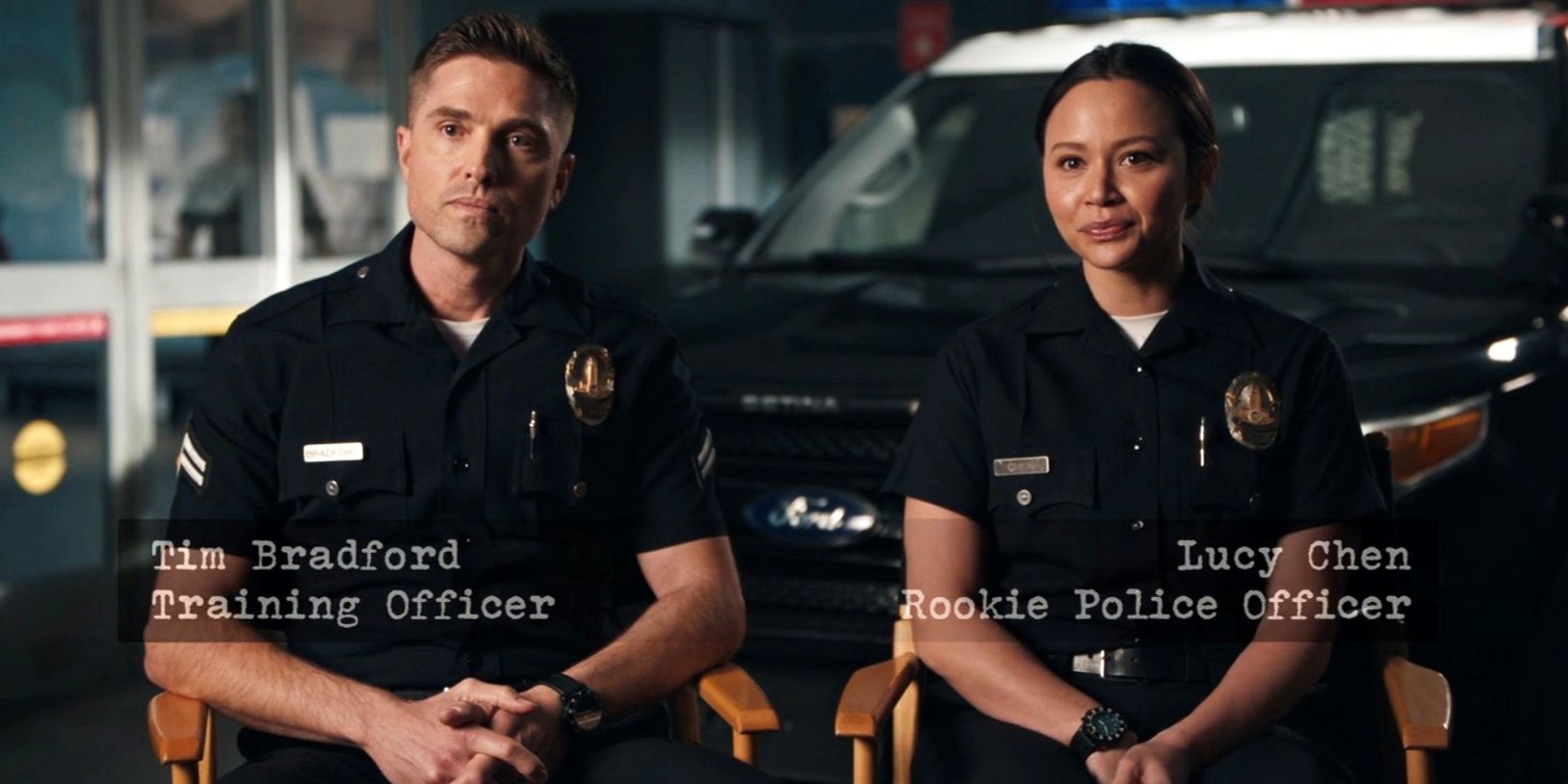 Tim Bradford e Lucy Chen in The Rookie stagione 3 episodio 7