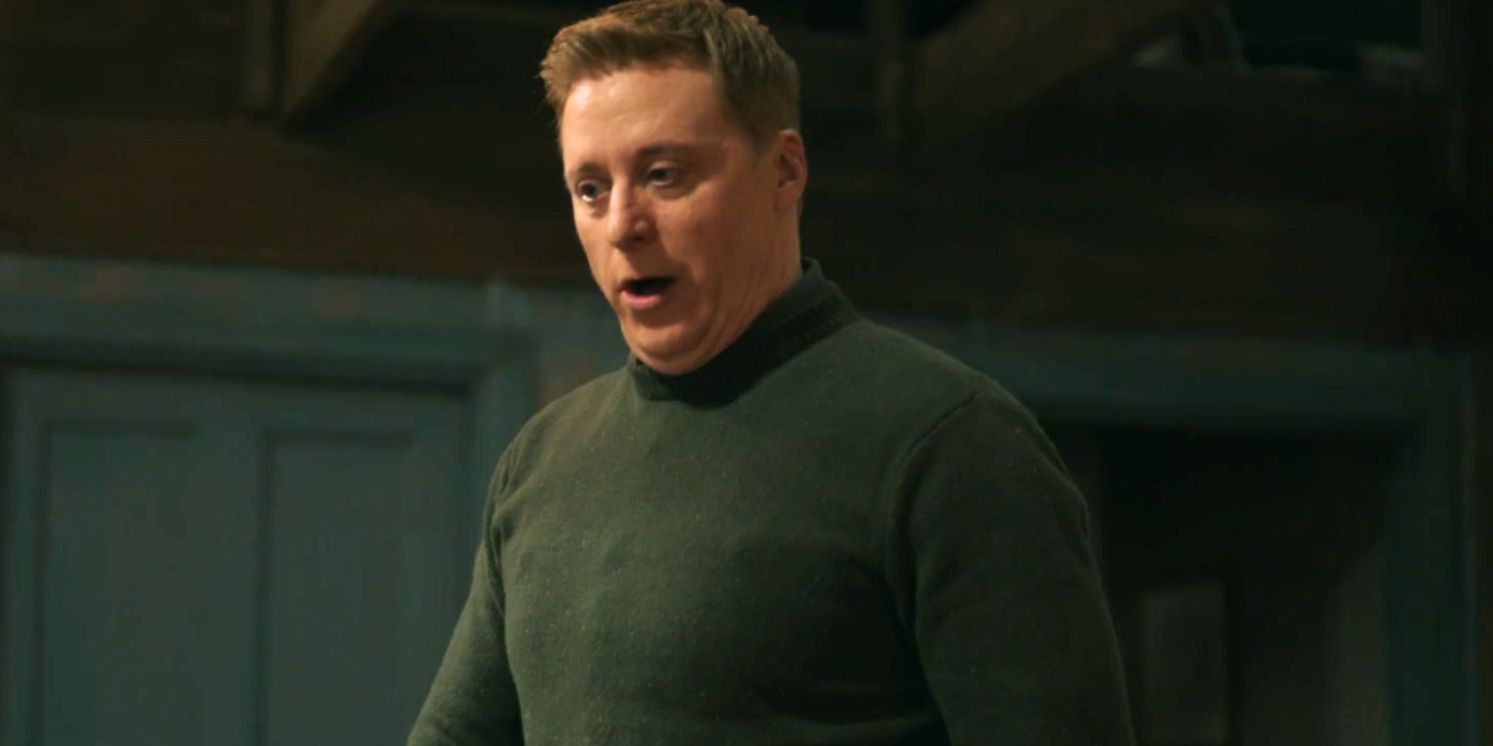 Alan Tudyk looking shocked as Harry Vanderspeigle in Resident Alien