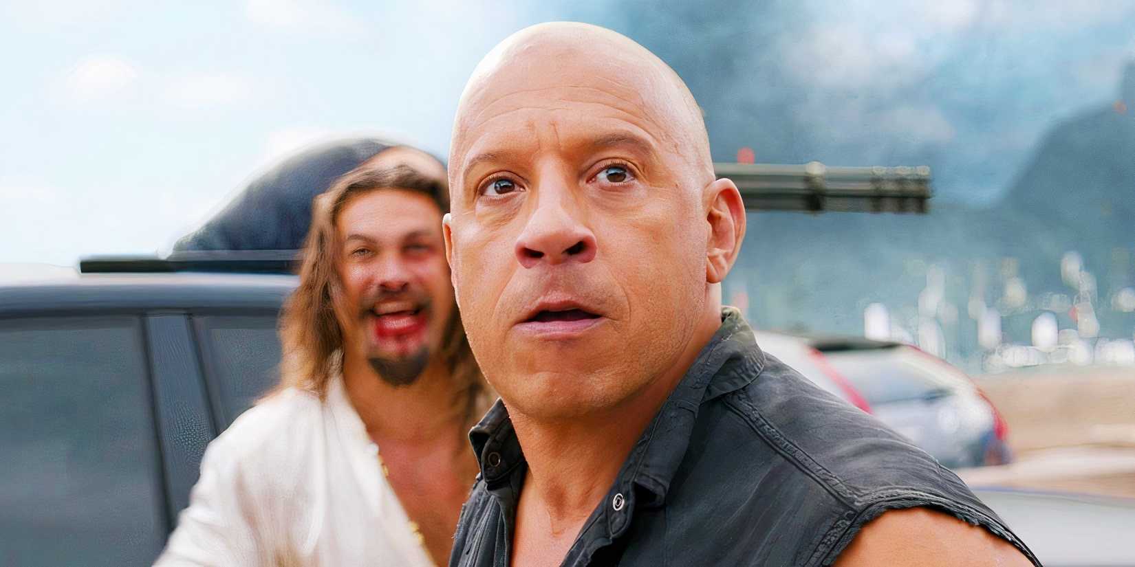Vin Diesel looking shocked as Dom Toretto in Fast X