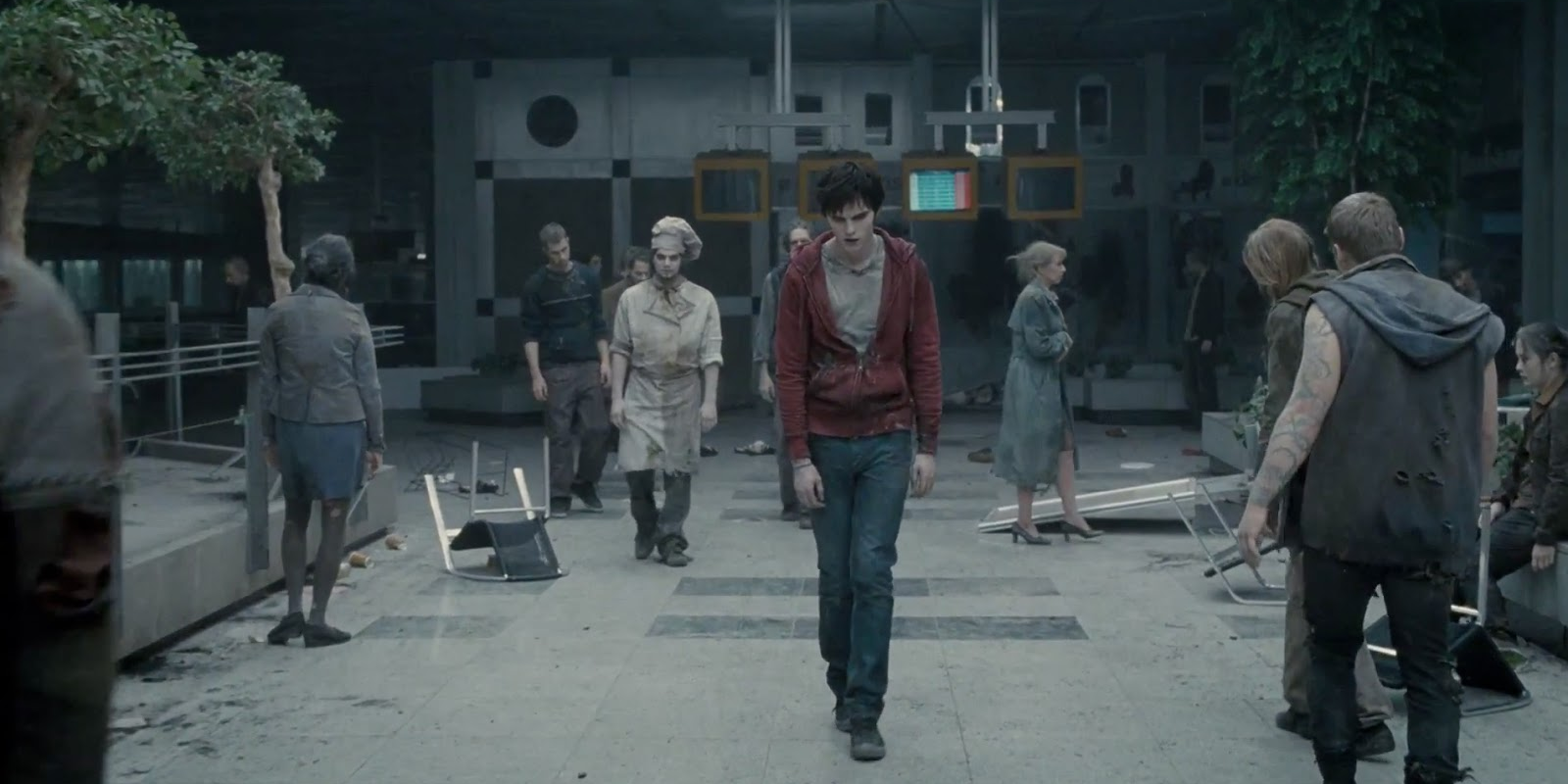 Nicholas Hoult as R at the airport in Warm Bodies