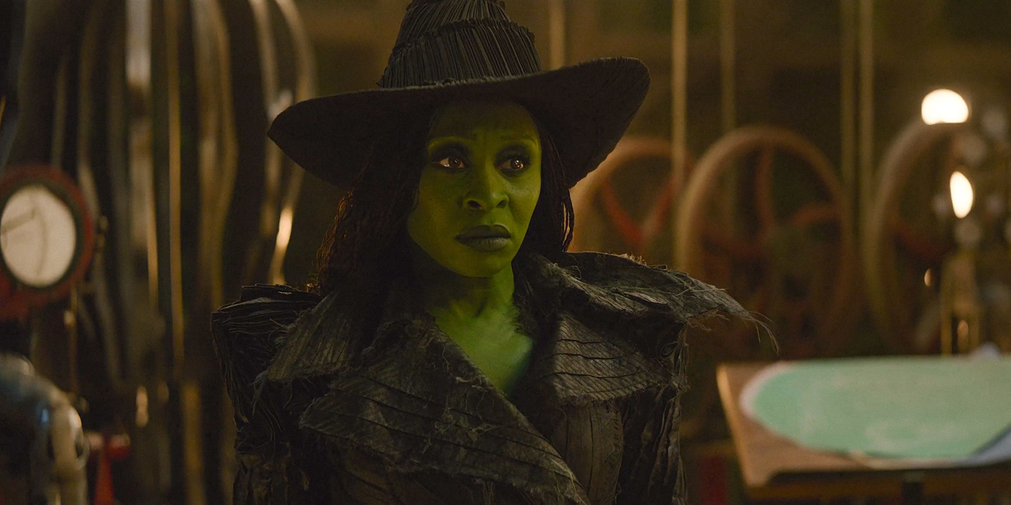 Elphaba (Cynthia Erivo) looking worried in Wicked: For Good