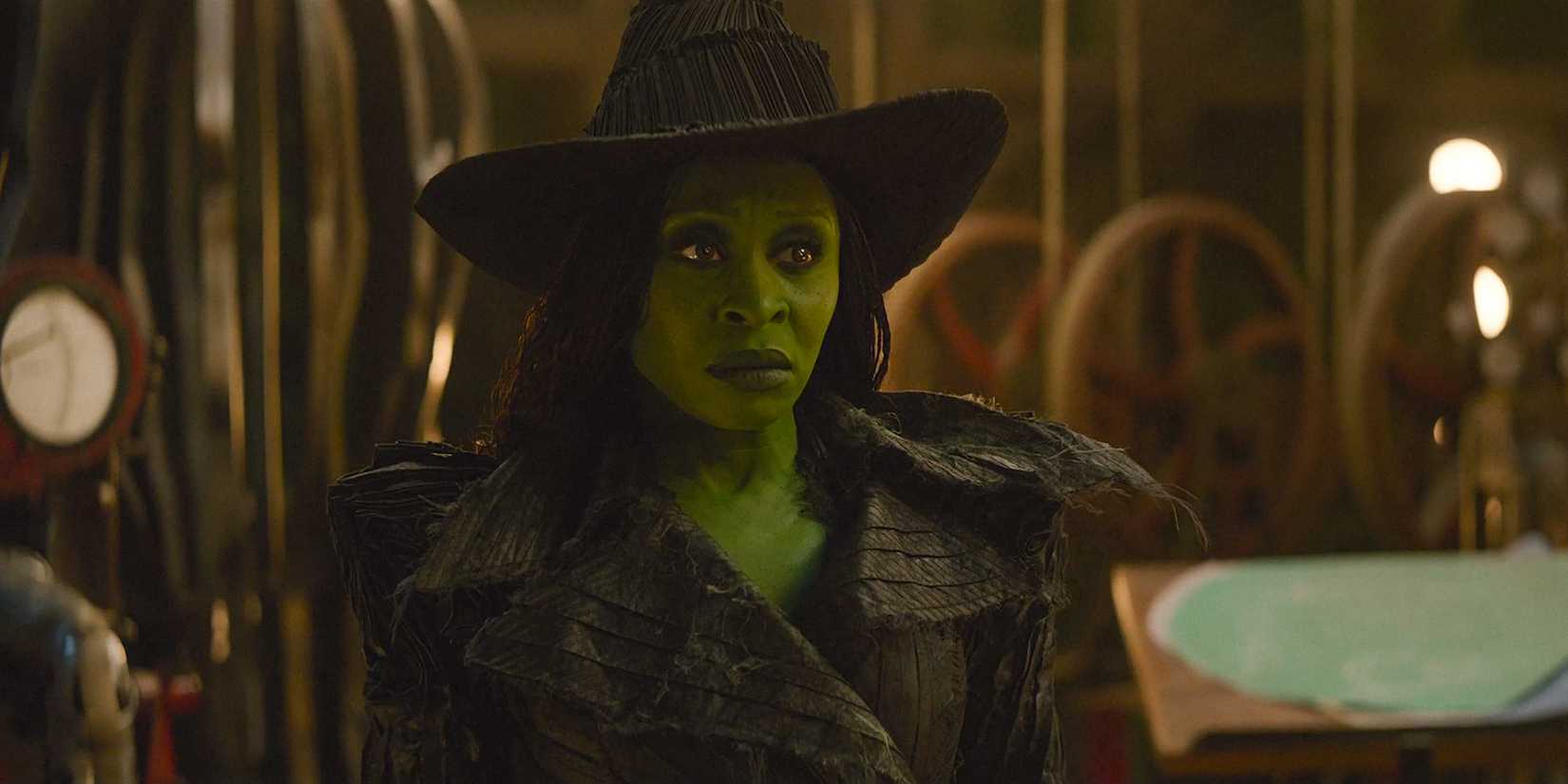 Elphaba (Cynthia Erivo) looking worried in Wicked: For Good