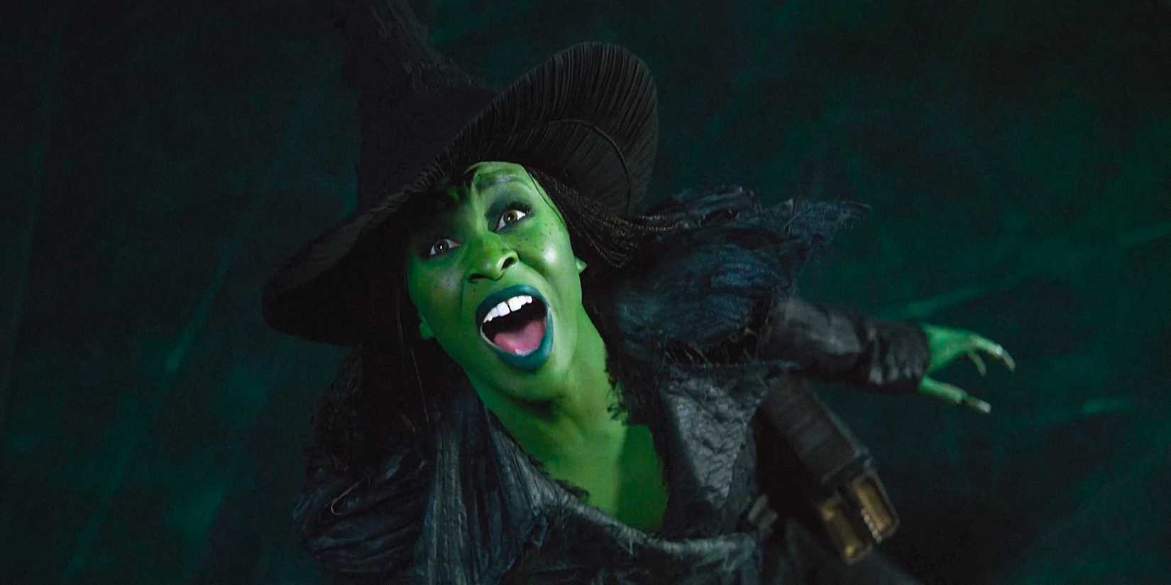 Elphaba (Cynthia Erivo) letting out a powerful scream in Wicked: For Good