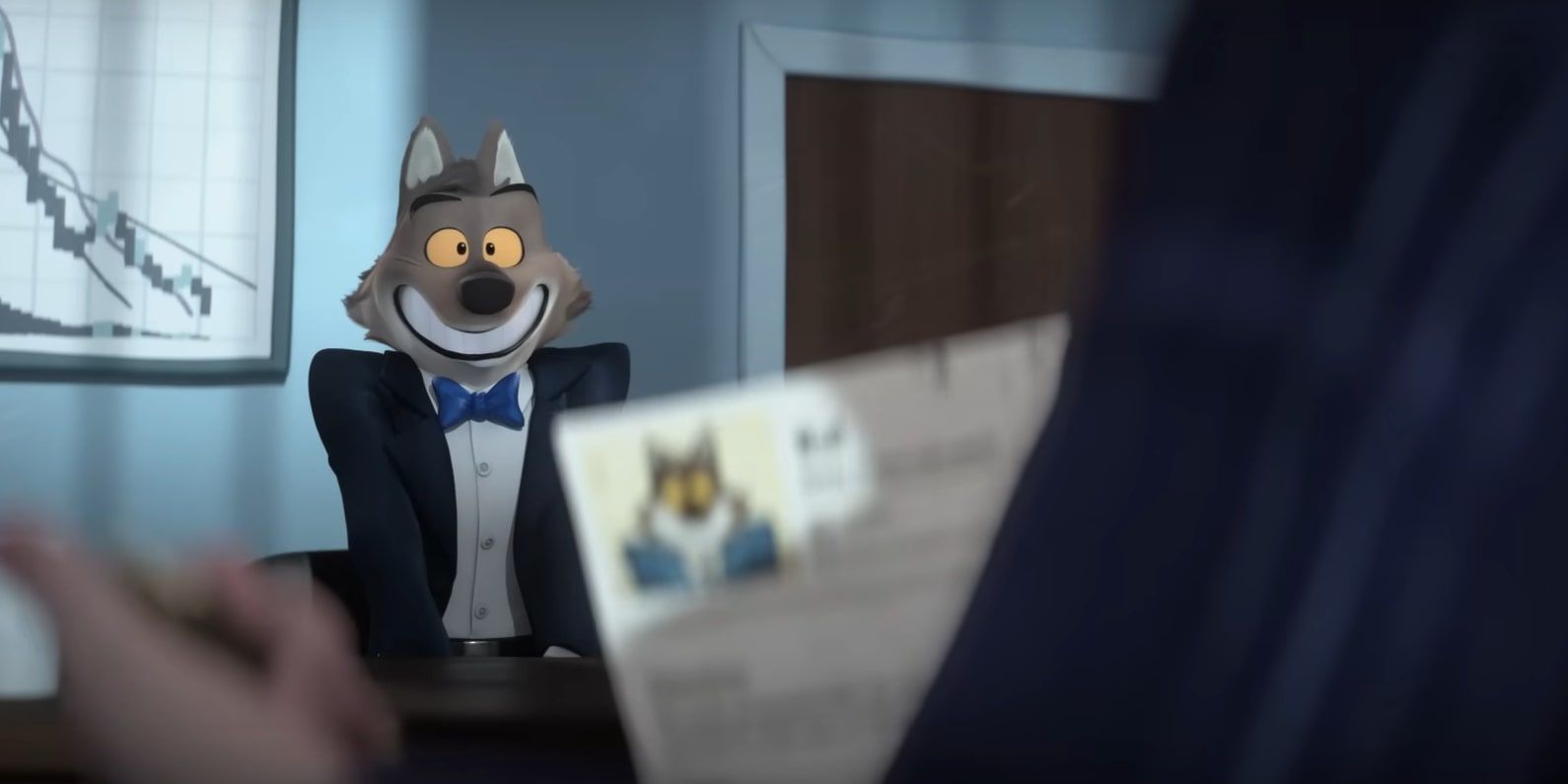 Wolf smiling in The Bad Guys 2