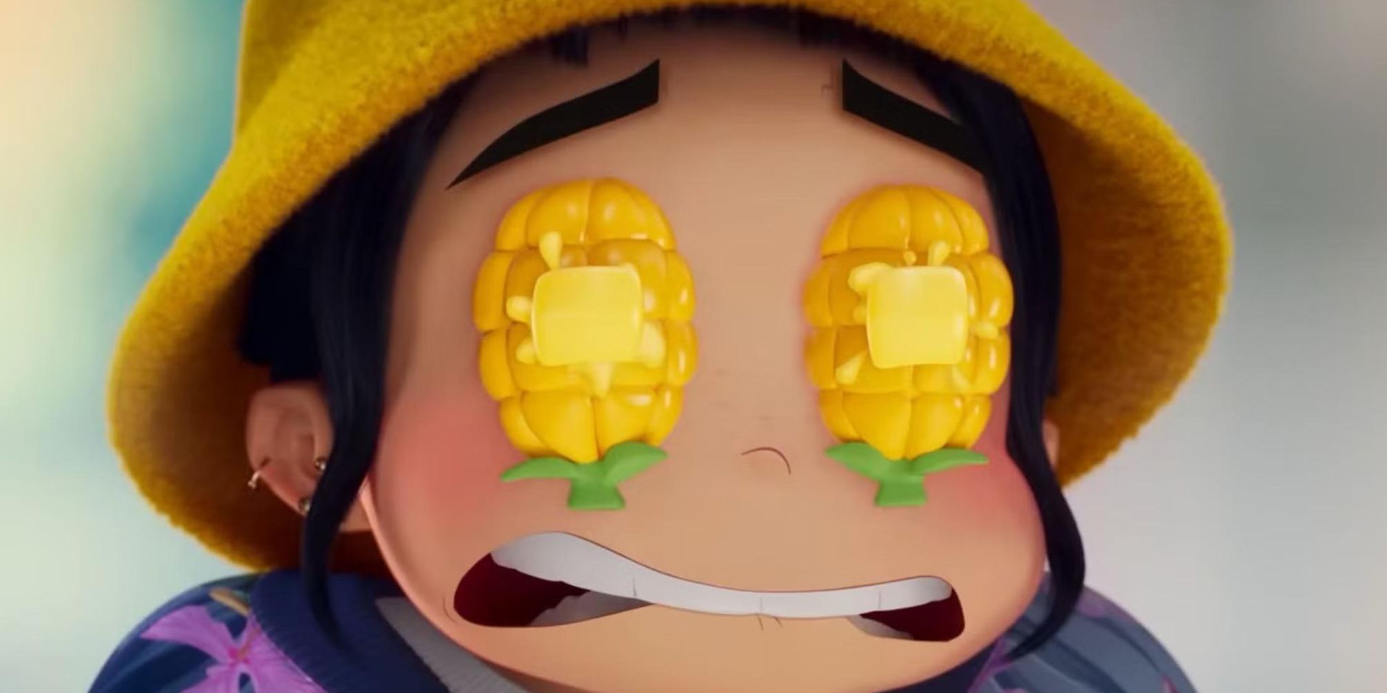 Zoey's eyes turn to corn in Kpop Demon Hunters