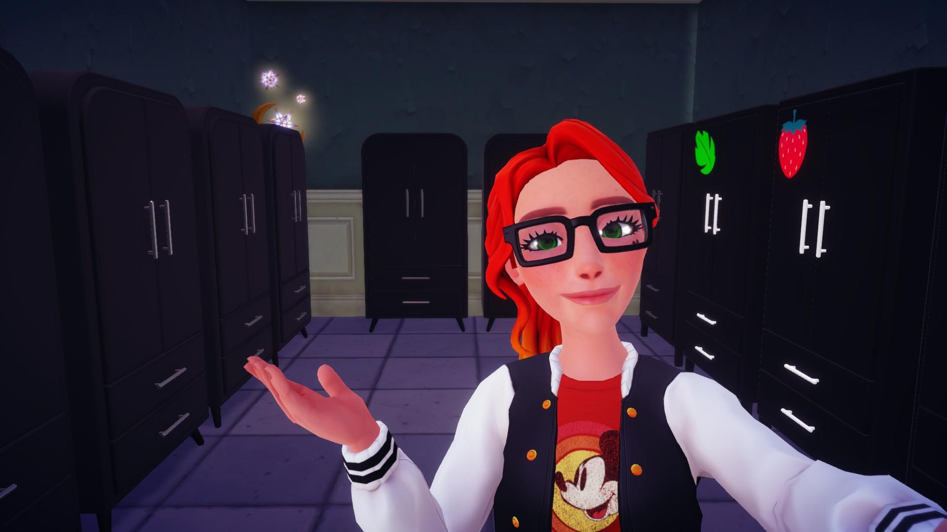 Disney Dreamlight Valley player posing in a storage room