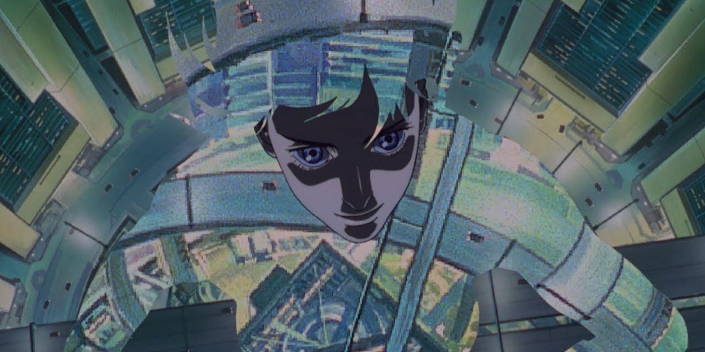 Motoko Kusanagi activates her camouflage in the opening scene of Ghost in the Shell