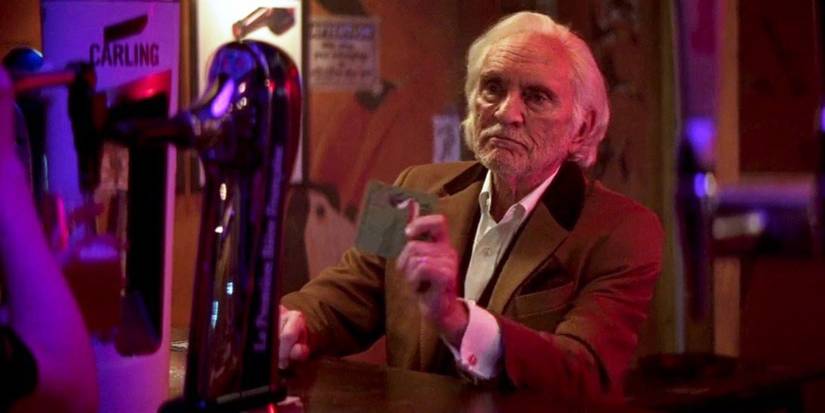 Terence Stamp at the pub in Last Night in Soho