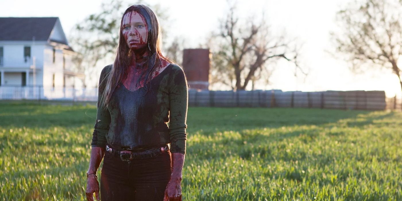 A bloody Ruth (Marci Miller) in Children of the Corn: Runaway