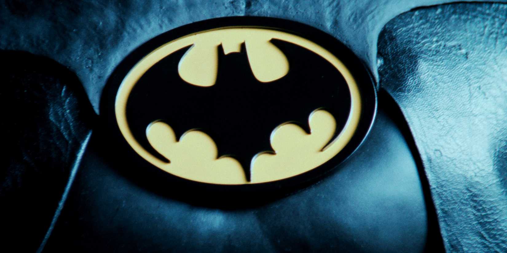 A close-up of Batman's Bat Symbol in Batman 1989