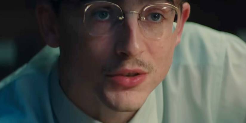 A closeup of Timothee Chalamet as Marty Mauser in Marty Supreme
