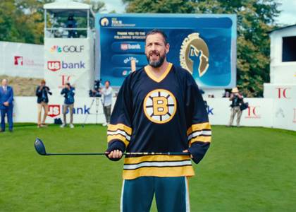 Adam Sandler in hockey gear in Happy Gilmore 2