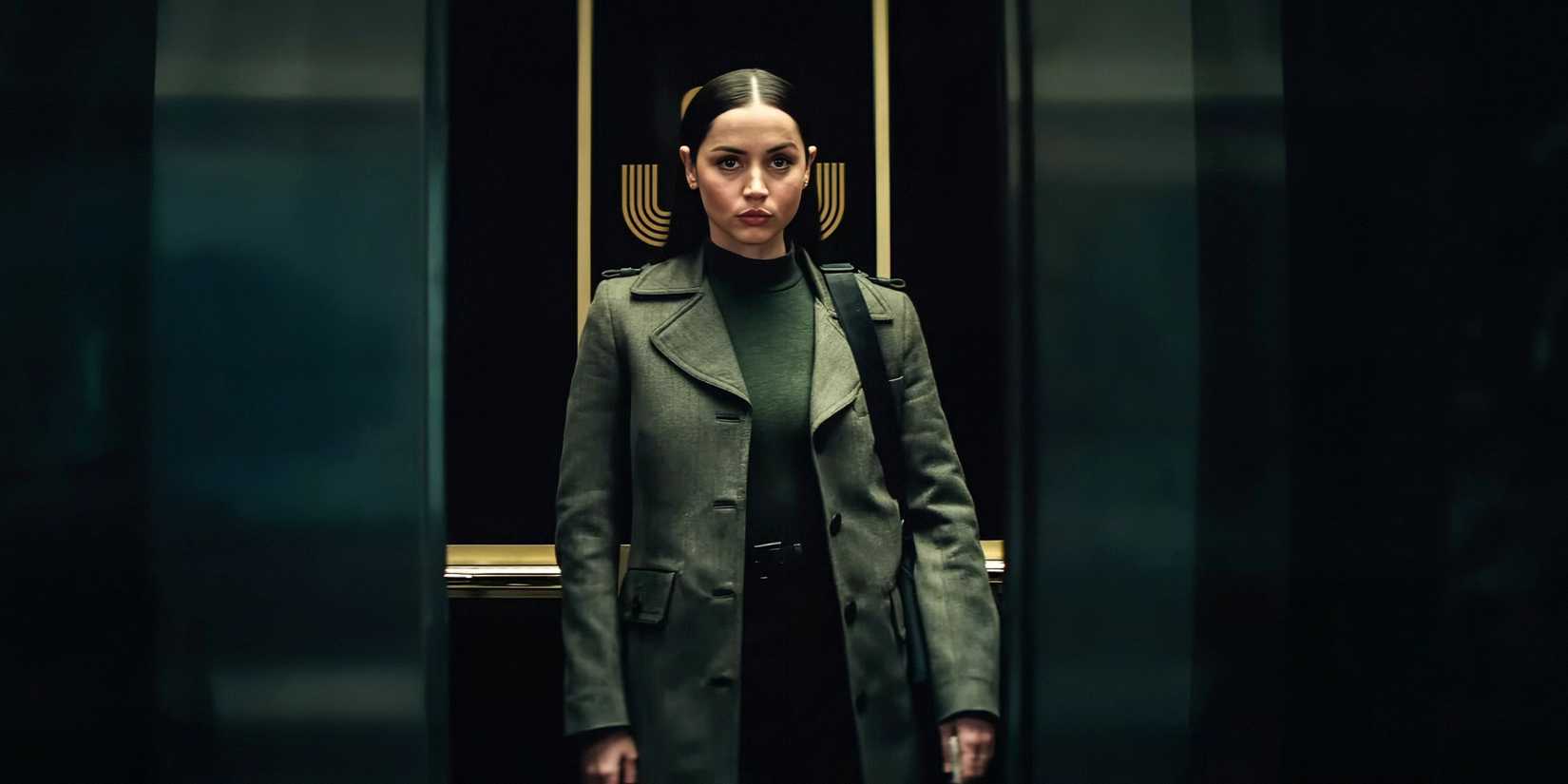 Ana de Armas in an elevator in Ballerina