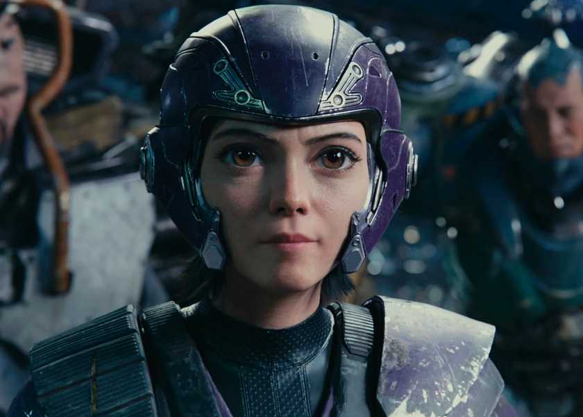 Alita in the Motorball Race Scene in Alita Battle Angel