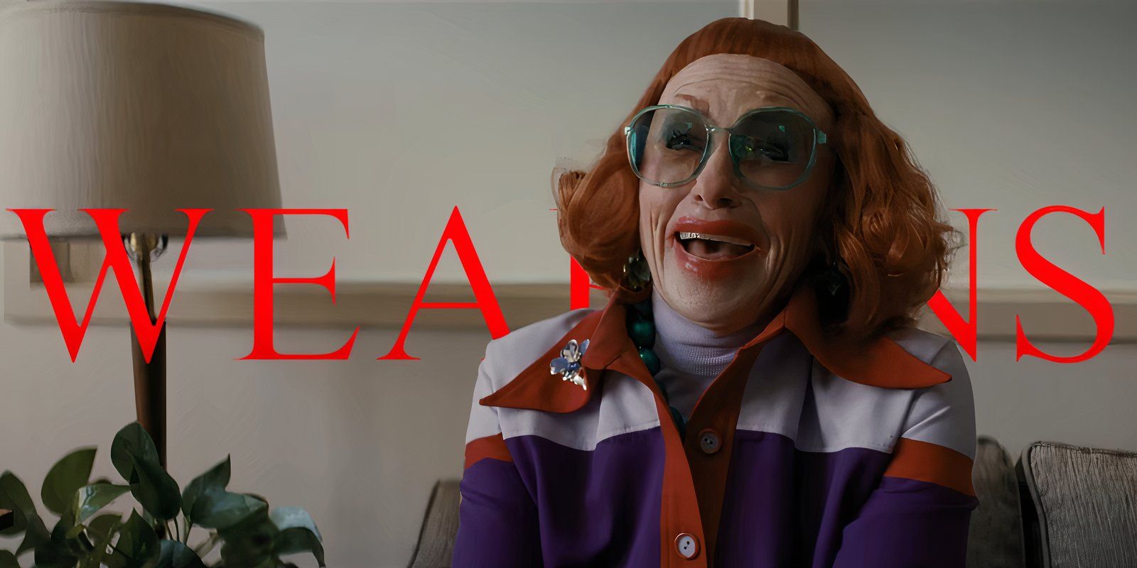 Amy Madigan as Aunt Gladys in the trailer for the horror film Weapons