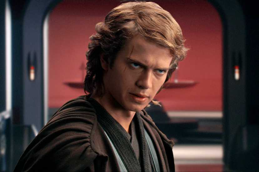 Anakin Skywalker in Revenge of the Sith looking angry