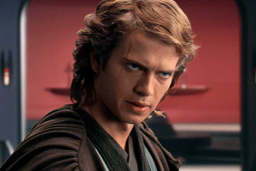 Anakin Skywalker looking angsty in the Star Wars prequels