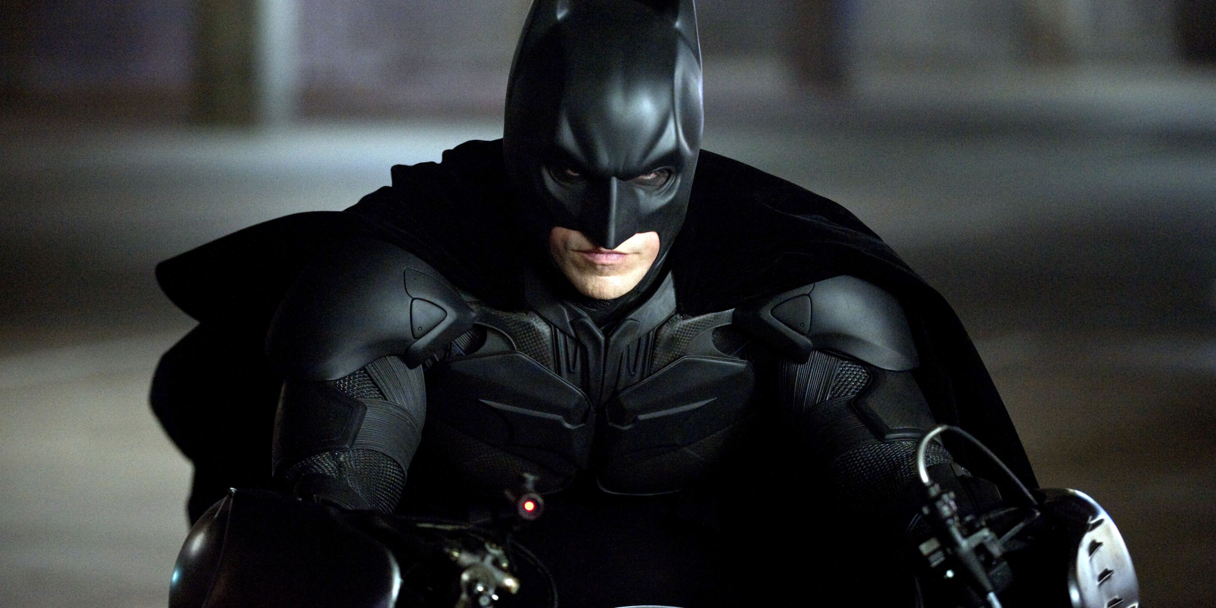 Batman driving forward in The Dark Knight Rises