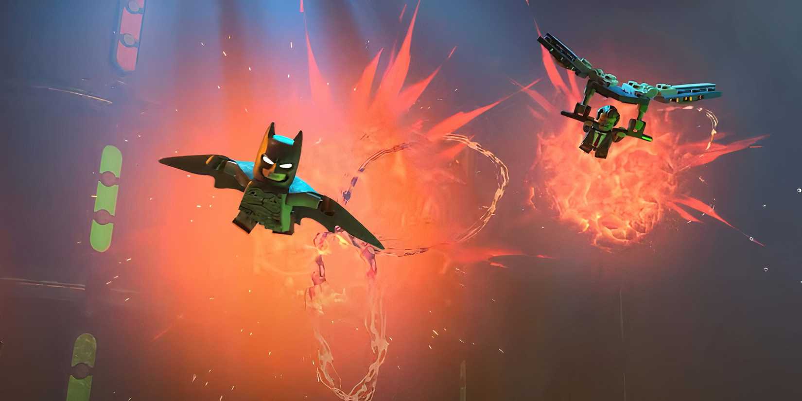 Batman Lego Dark Knight flying in Legacy of the Dark Knight.