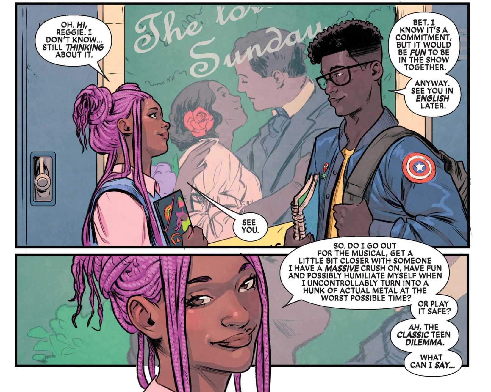 Exceptional X-Men #4 by Ewing and Carnero - Bronze and Reggie talk about the school play