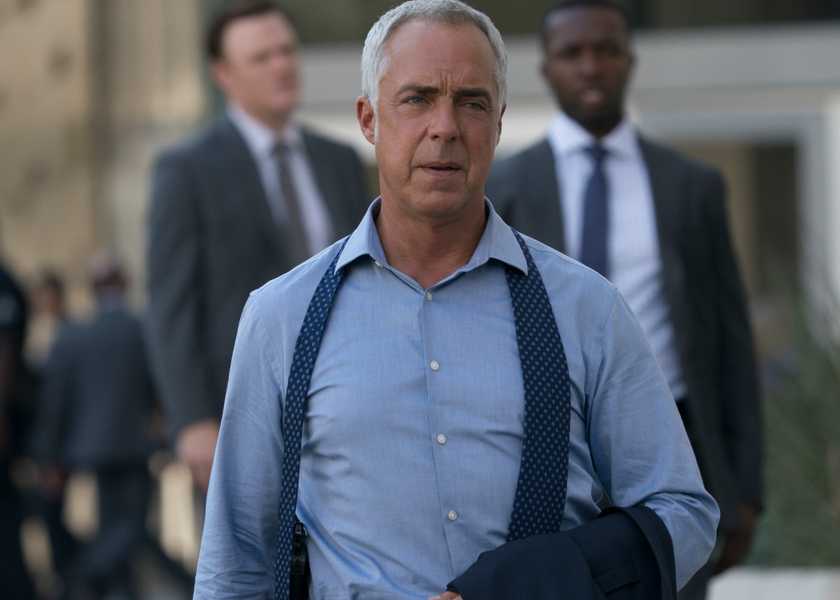 Titus Welliver in Bosch, Season 7 walking toward the camera