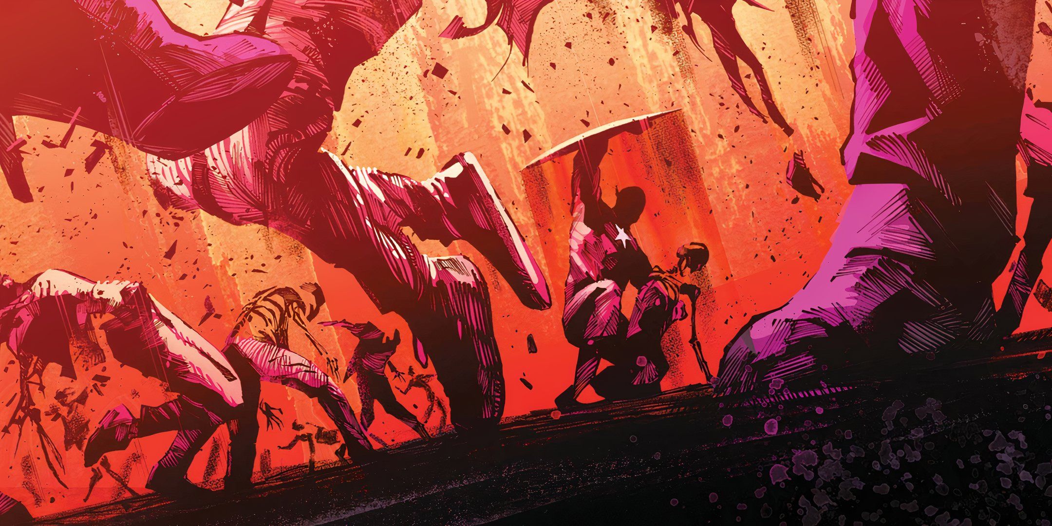 Captain America Deflecting Celestial Blast Marvel