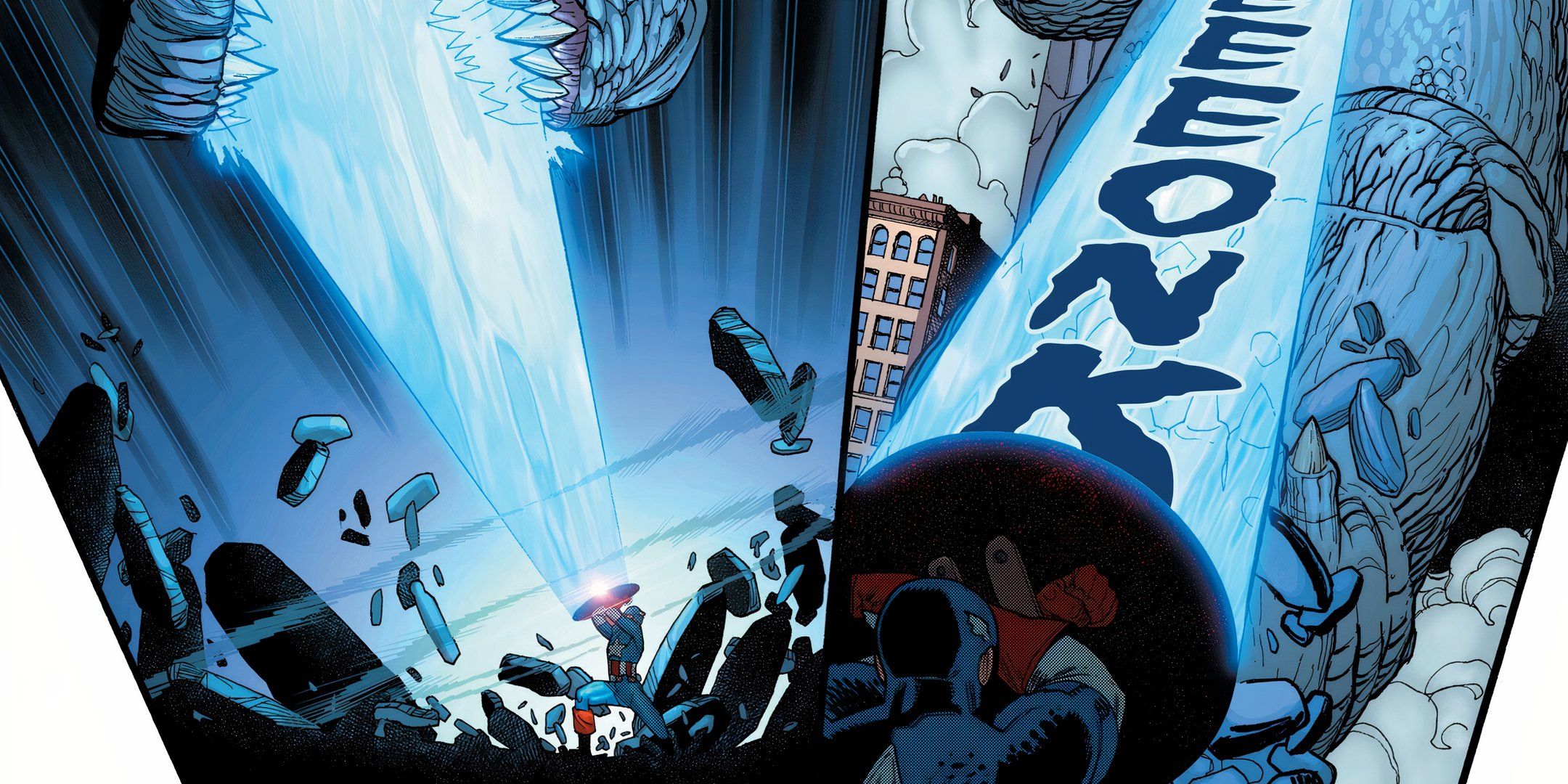 Captain America Deflects Godzilla's Atomic Breath Marvel