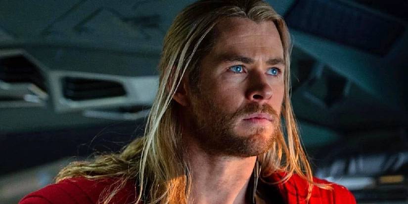 Chris Hemsworth's Thor looks out of the Quinjet in Avengers Age of Ultron