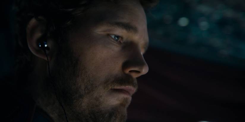 Chris Pratt's Star-Lord looking sad in the Guardians of the Galaxy Vol. 3