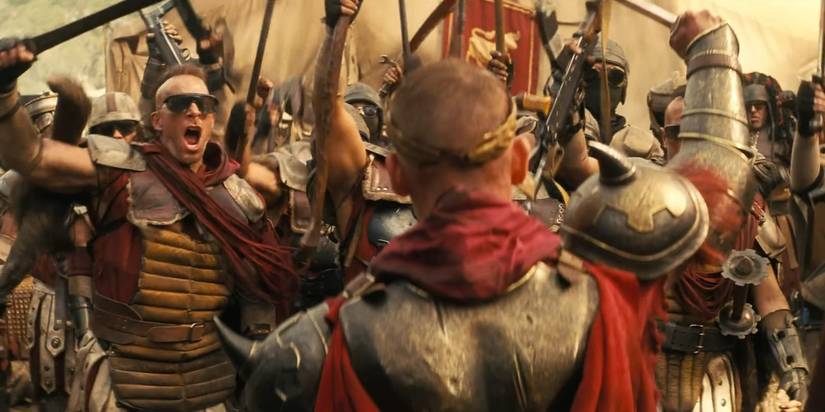 Members of Caesar's Legion cheering in the trailer for Fallout season 2