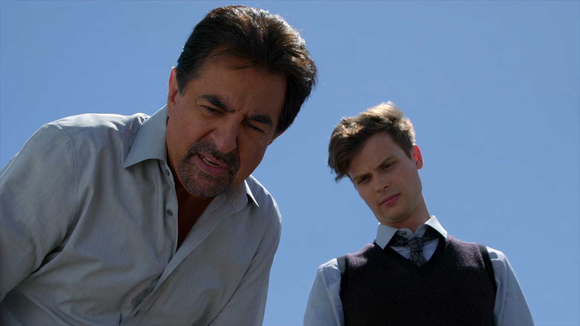 criminal minds still from proof featuring spencer reid and castmate