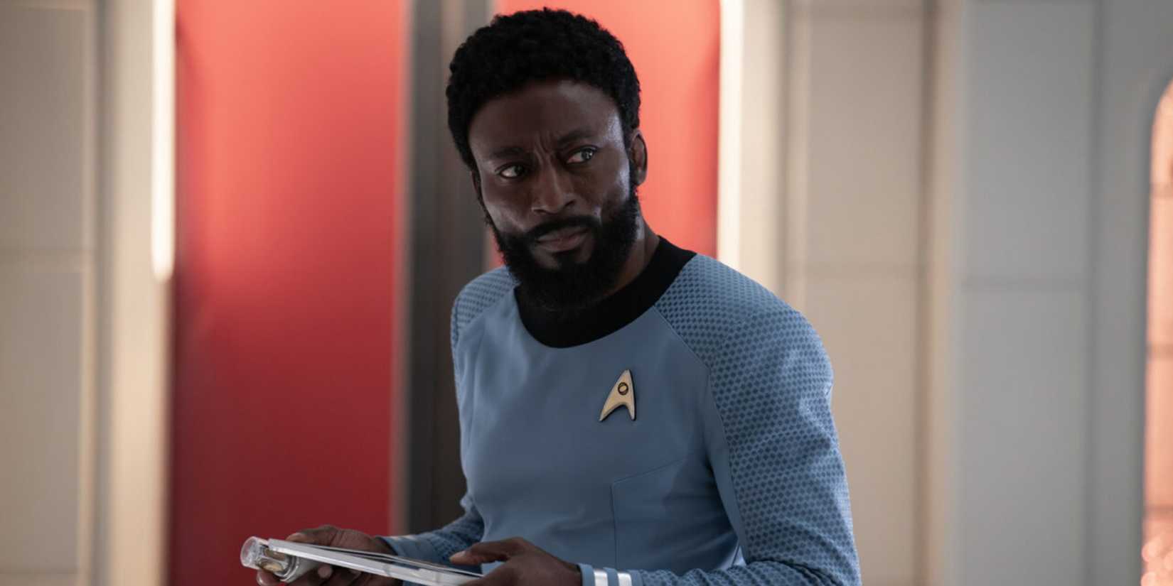 Dr. M'Benga in sickbay in Star Trek Strange New Worlds season 3