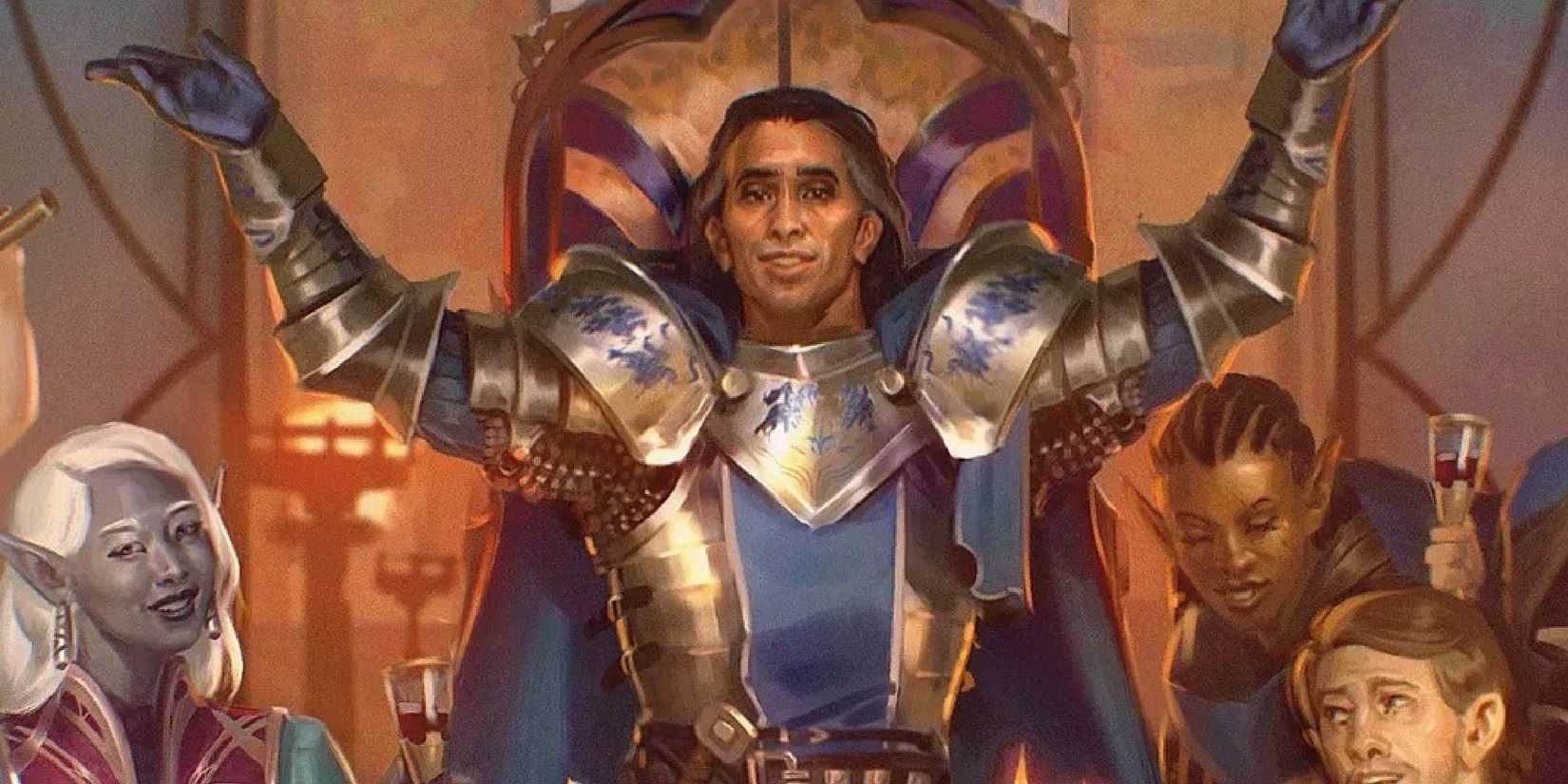 Dungeons and Dragons king or lord figure at a large event