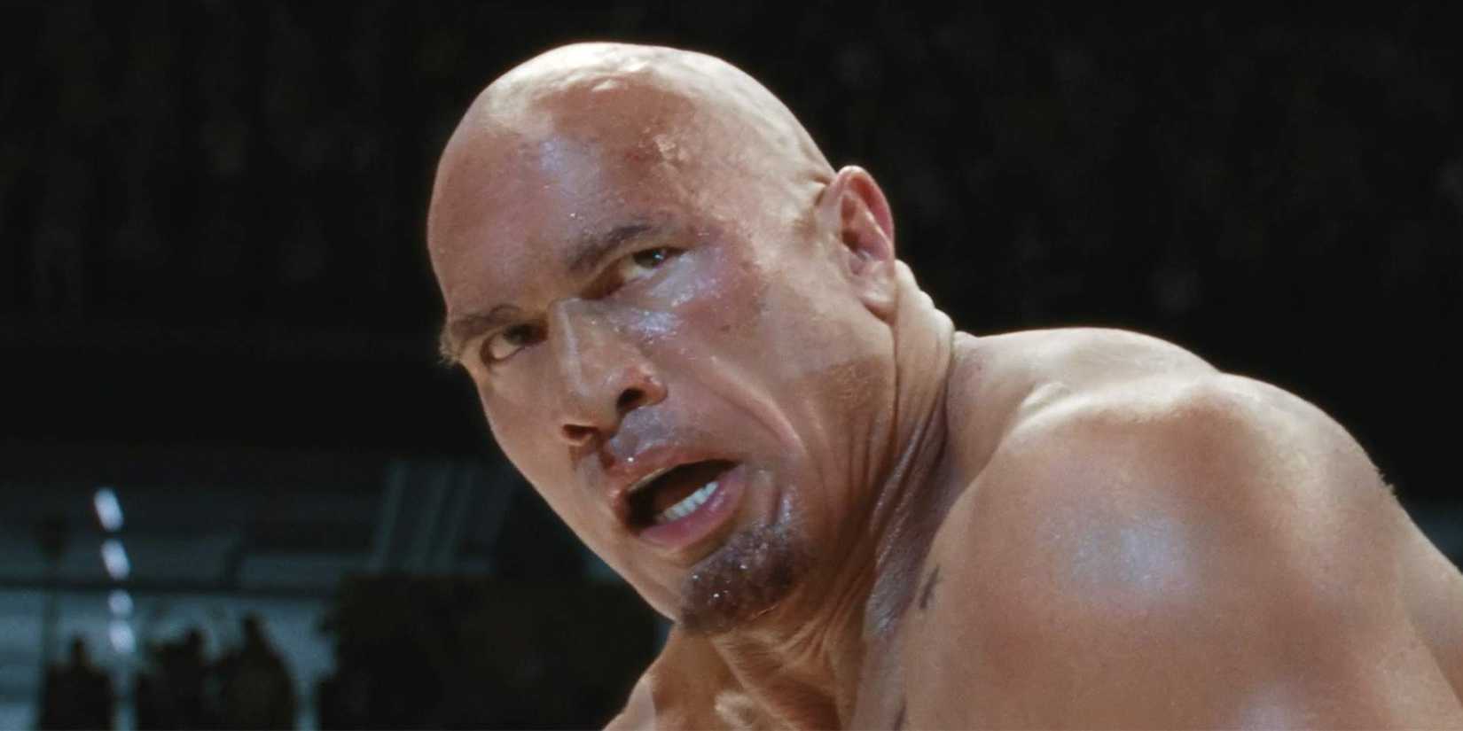 Dwayne Johnson as Mark Kerr in The Smashing Machine