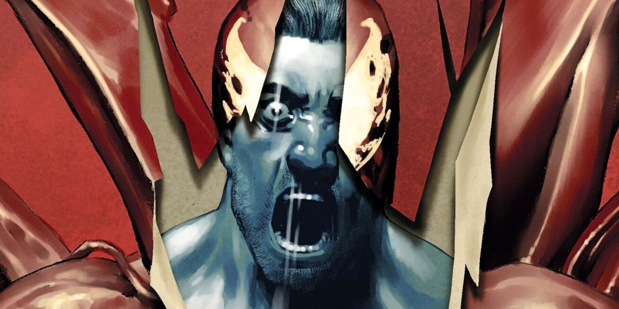 Eddie Brock screams as Carnage is ripped off him in Marvel Comics cover