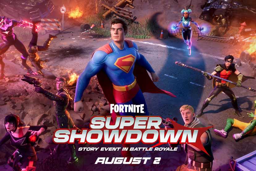 Fortnite Super Showdown Story Event banner image with Superman