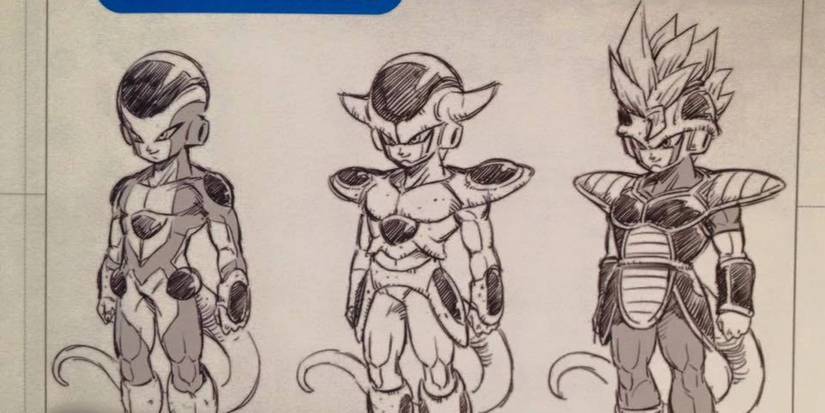 Desenhos originais do Clã Frieza, desenhados por Akira Toriyama para Dragon Ball Heroes.