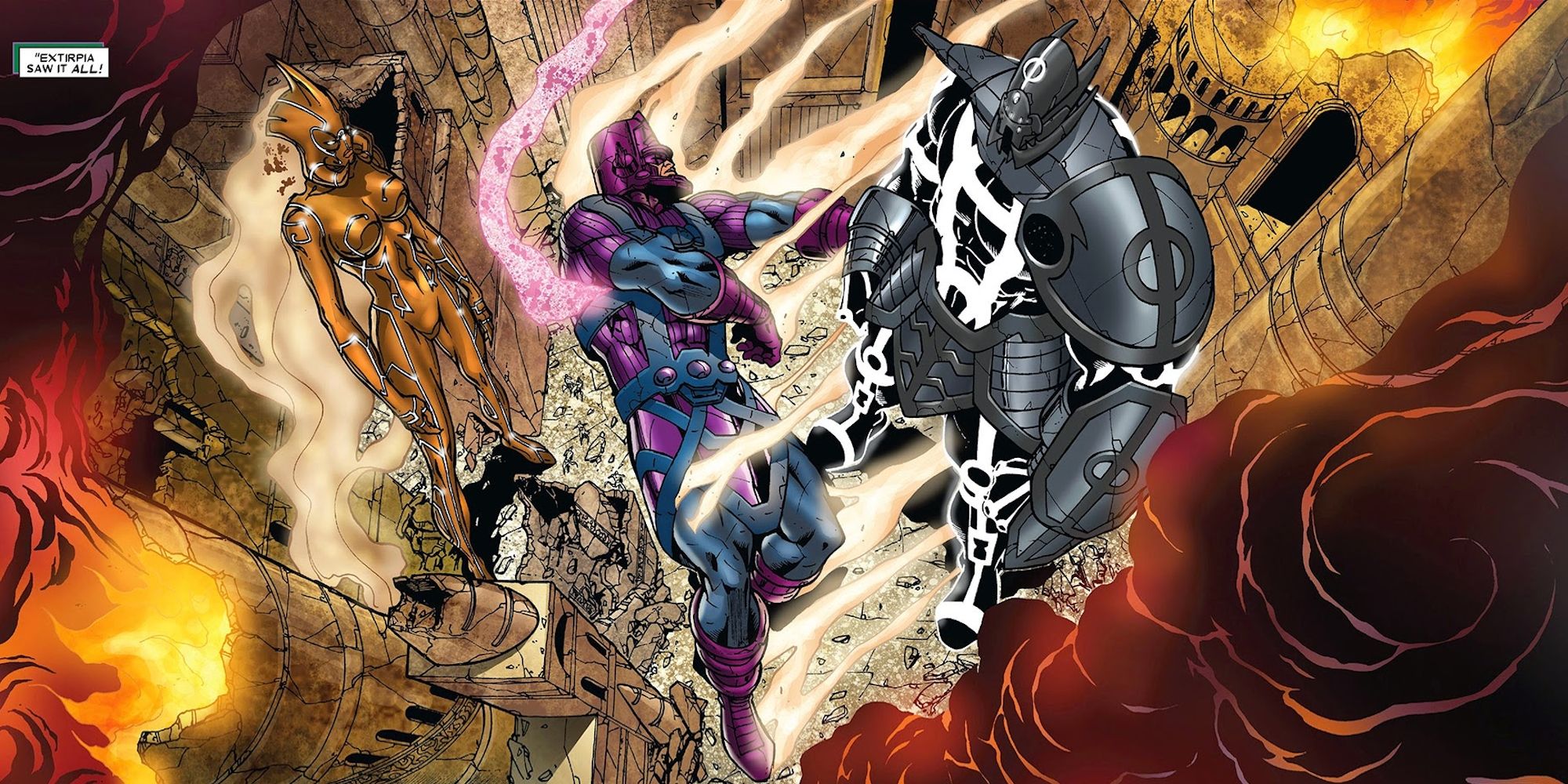 Galactus is Beaten by The Ancient Ones in Annihilation #1 Comic