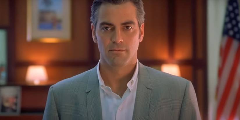 George Clooney looks serious in Out Of Sight