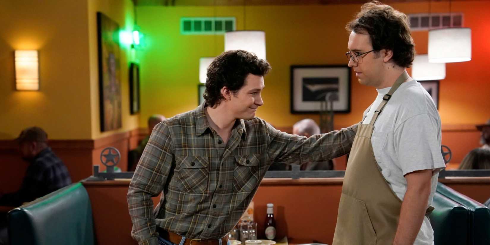 Georgie (Montana Jordan) talking with Connor (Dougie Baldwin) in Georgie & Mandy's First Marriage