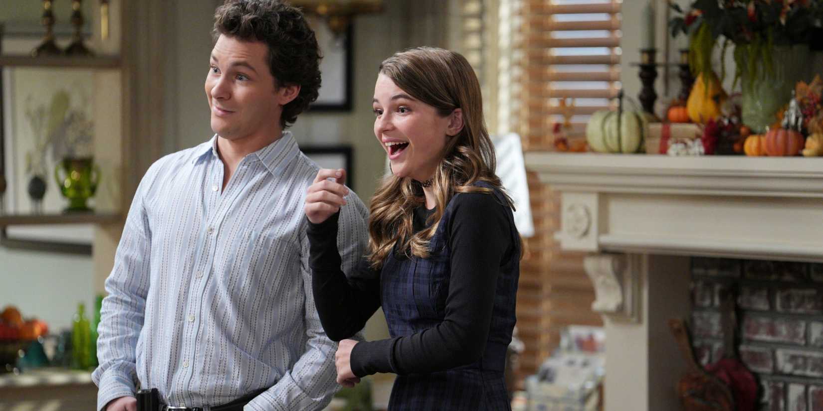 Georgie (Montana Jordan) and Missy (Raegan Revford) laughing in Georgie & Mandy's First Marriage