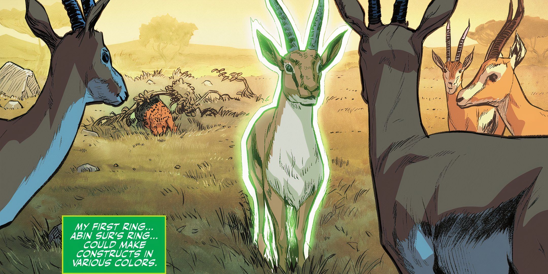 Costruzione di un’antilope da parte di Green Lantern