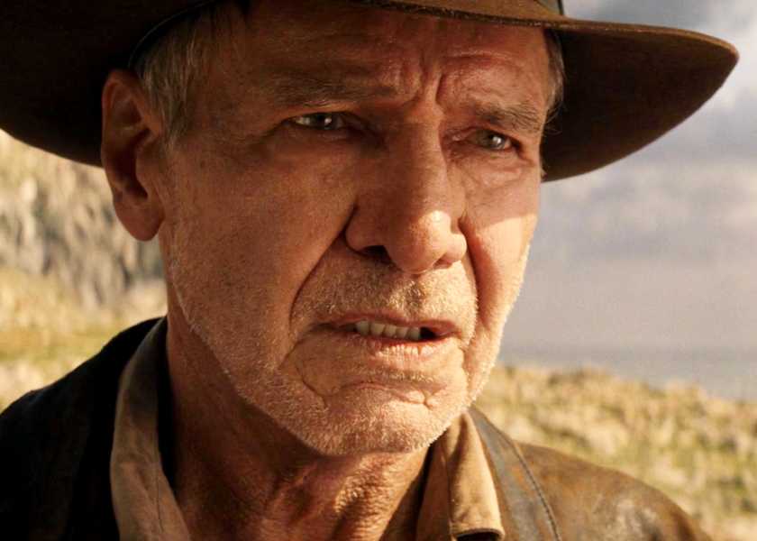 Harrison Ford looking upset in Indiana Jones and the Dial of Destiny