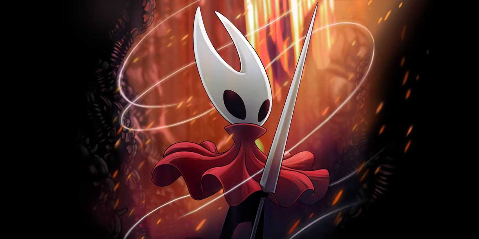 Hornet from Hollow Knight Silksong holding a sword.