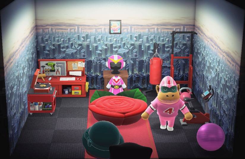 Animal crossing new horizons rocket in his house
