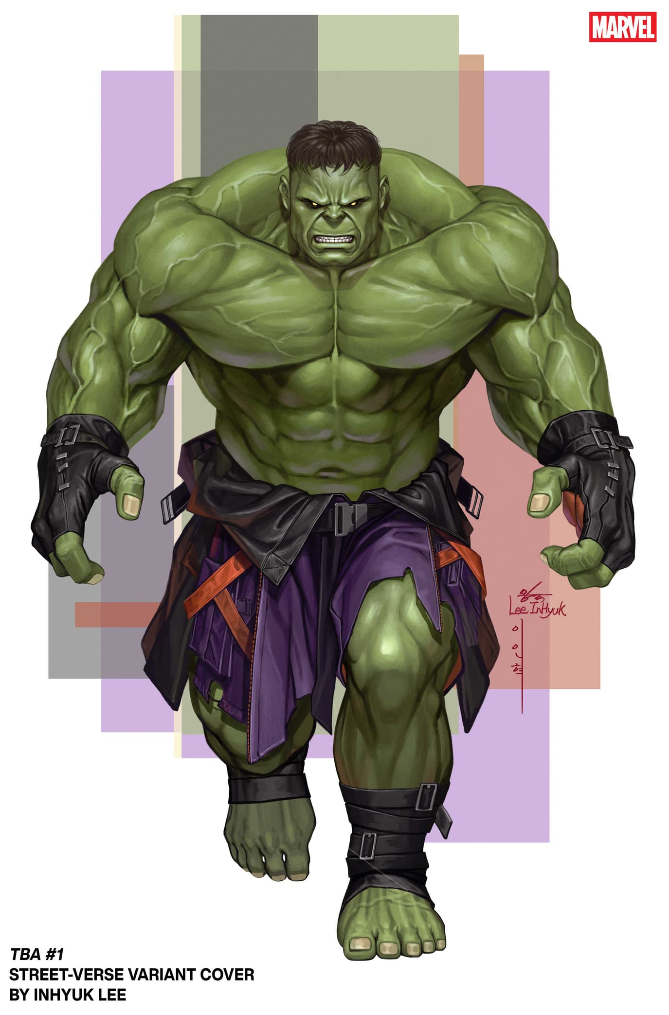 Hulk veste un outfit moderno nella variante Street-Verse di Inhyuk Lee
