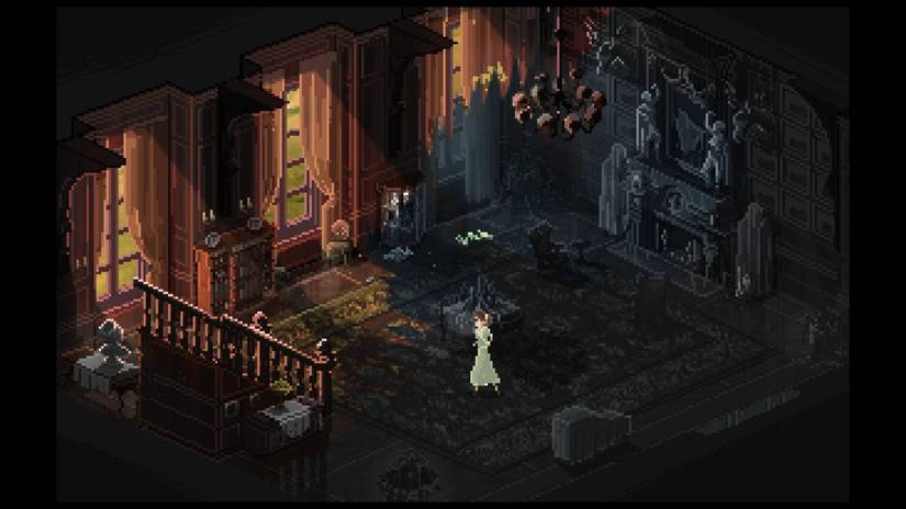 If on a winter's night four travelers screenshot of a woman moving between two versions of a room