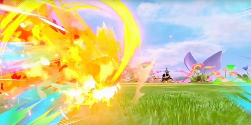 Kirby Air Riders Red Kirby using Burn Special ability